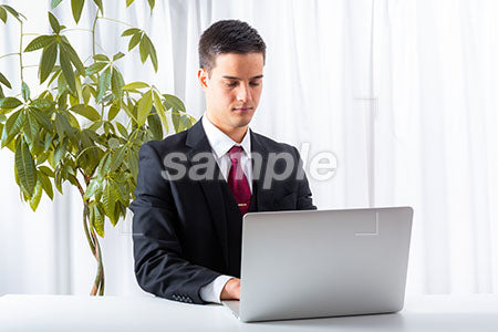 PCで業務をするビジネスマン男性 a0010160PH