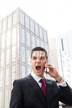 オフィス街で電話しながら左を見て激怒 a0010567PH