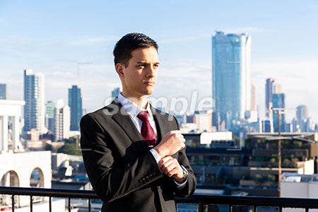 摩天楼とビジネスマンの男性 a0010734PH