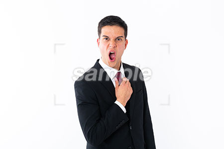 ネクタイを触りながら激怒の男性 a0011022PH