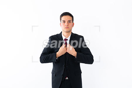 ジャケットを着るハーフのビジネスマン、普通の表情 a0011063PH