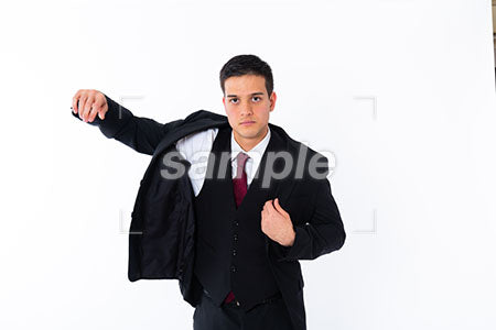 ビジネスシーン 男性の普通の表情 ジャケットを着る a0011065PH